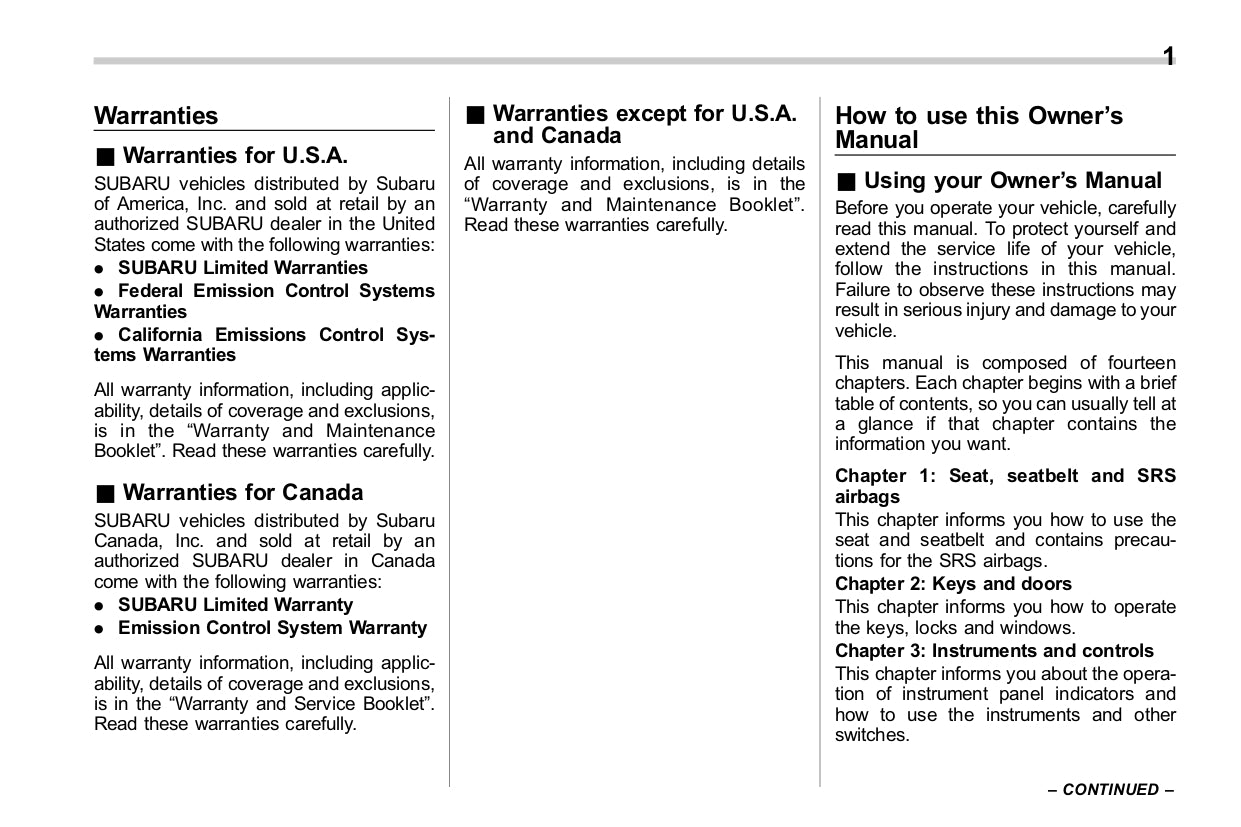 2017 Subaru Impreza Bedienungsanleitung | Englisch