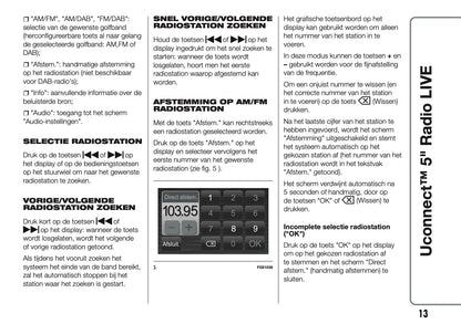 2017-2018 Abarth 500/595/695 Uconnect 5.0 Radio Infotainment Manual | Dutch