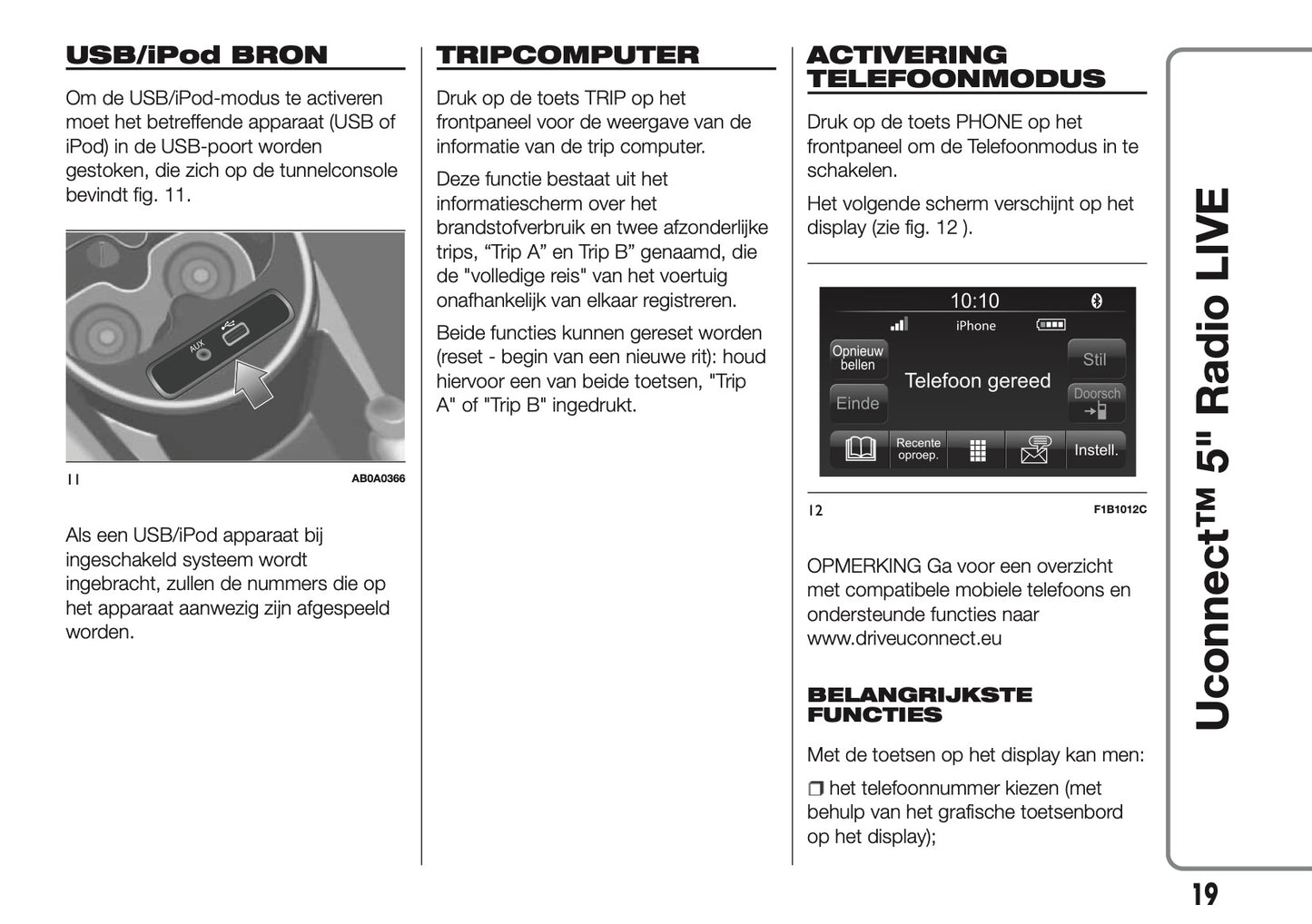 2017-2018 Abarth 500/595/695 Uconnect 5.0 Radio Infotainment Manual | Dutch
