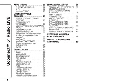 2017-2018 Abarth 500/595/695 Uconnect 5.0 Radio Infotainment Manual | Dutch