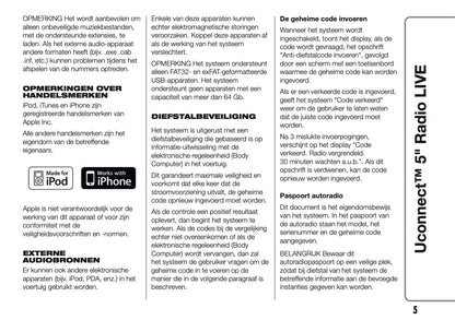 2017-2018 Abarth 500/595/695 Uconnect 5.0 Radio Infotainment Manual | Dutch