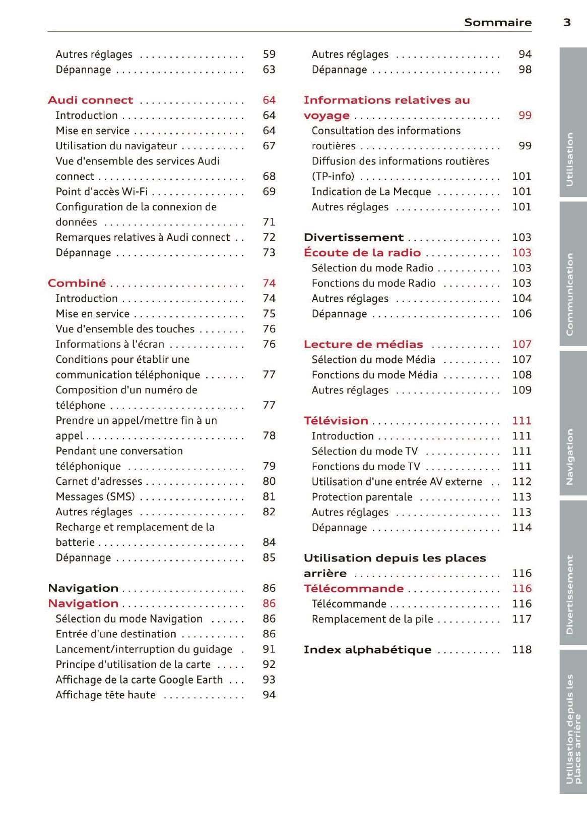 2013-2014 Audi MMI Navigation Plus Infotainment Manual | French