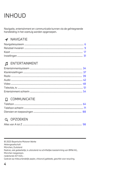 2023 BMW 1 Series Infotainment Manual | Dutch