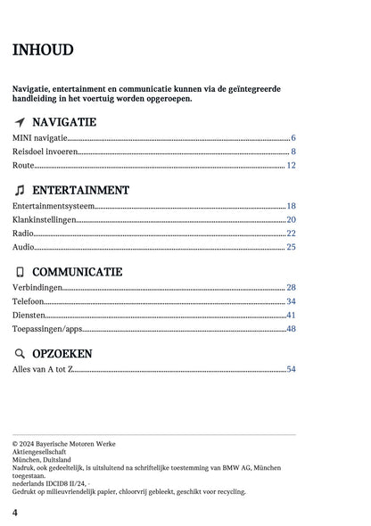 2024 Mini Countryman Electric Infotainment Manual | Dutch