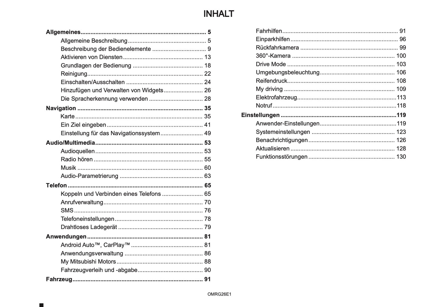 2026 Mitsubishi Smartphone Link Display Audio Anleitung | Deutsch