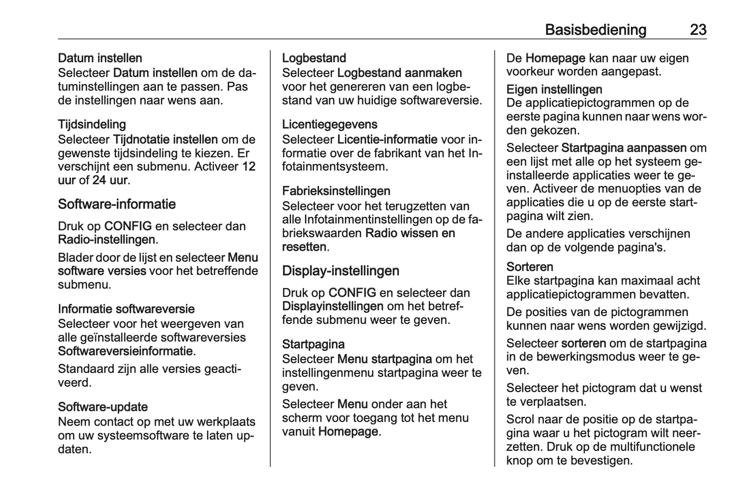 2016 Opel Cascada Infotainment Manual | Dutch