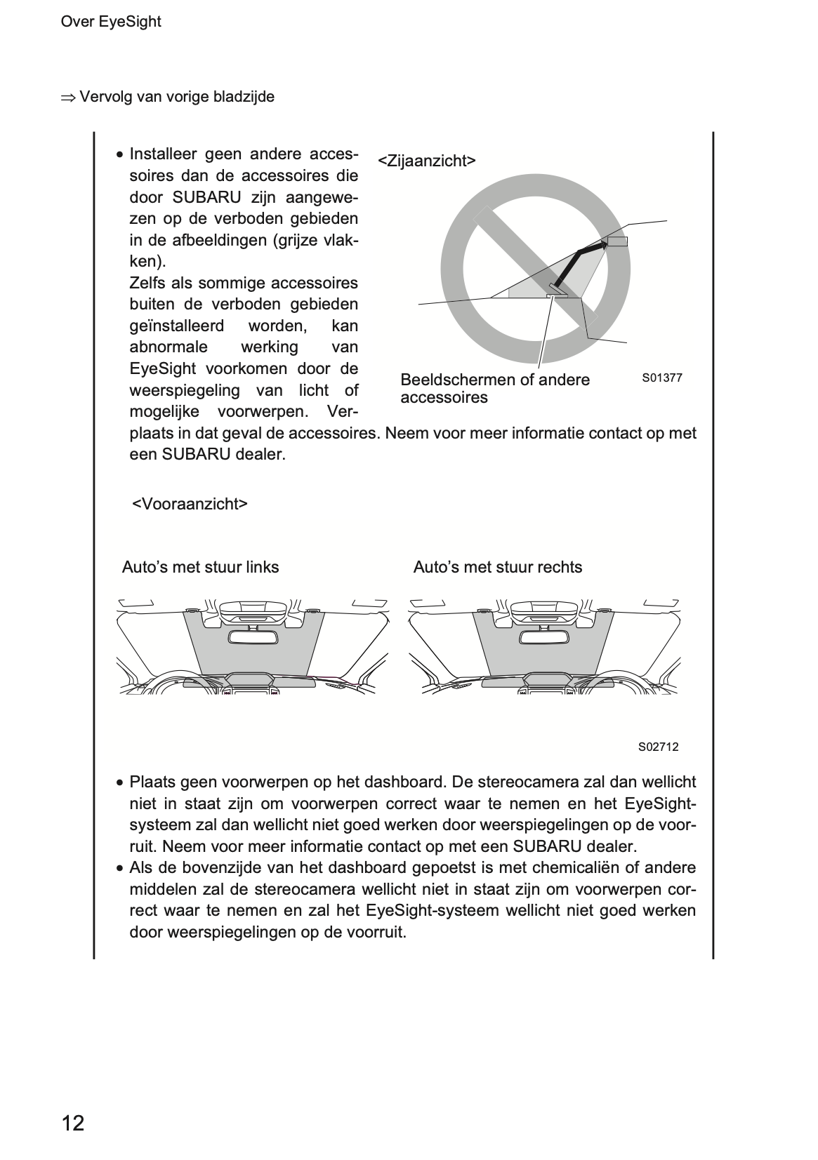 2019 Subaru XV EyeSight Supplement Manual | Dutch