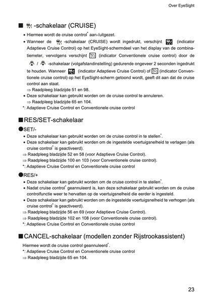 2019 Subaru XV EyeSight Supplement Manual | Dutch