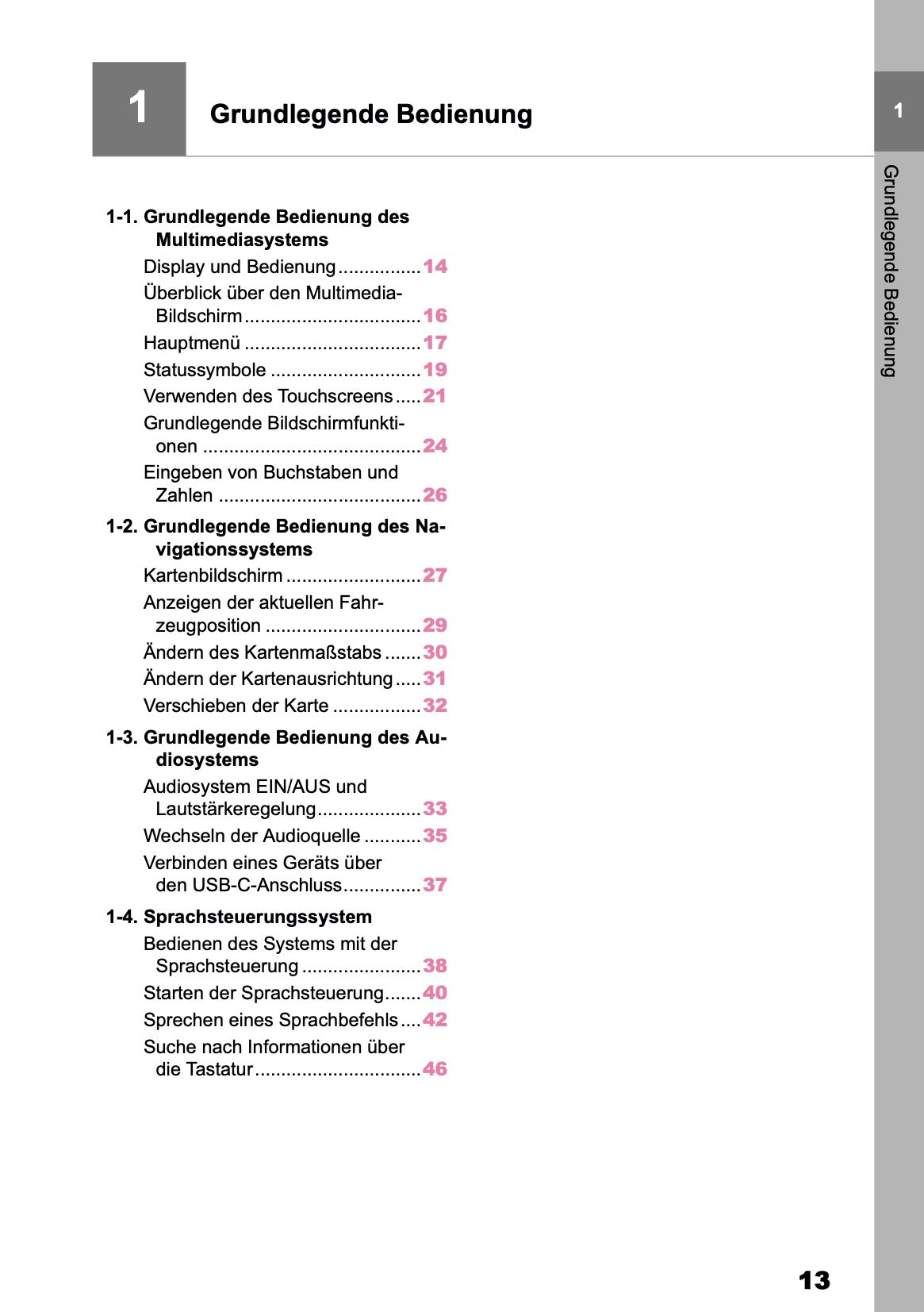 2025-2026 Toyota bZ4X Navigation Anleitung | Deutsch