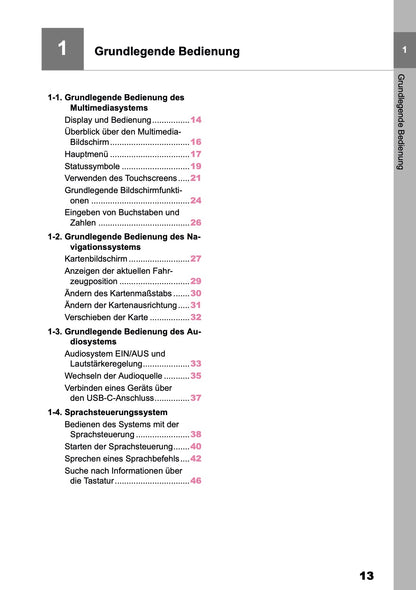 2025-2026 Toyota bZ4X Navigation Anleitung | Deutsch