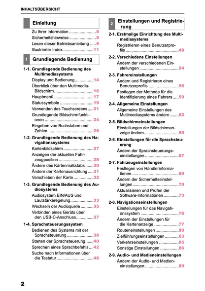 2025-2026 Toyota bZ4X Navigation Anleitung | Deutsch