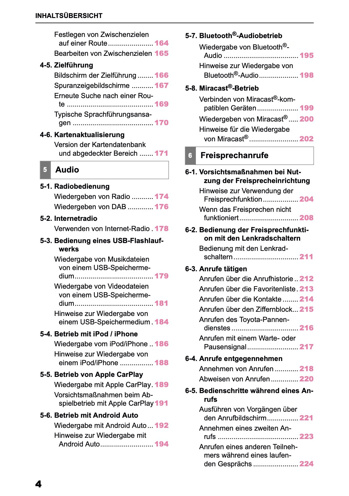 2025-2026 Toyota bZ4X Navigation Anleitung | Deutsch