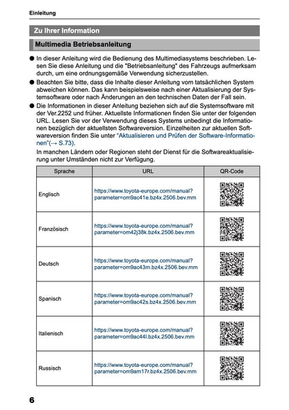 2025-2026 Toyota bZ4X Navigation Anleitung | Deutsch
