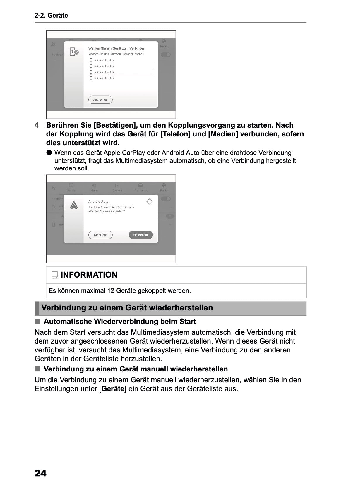2025 Toyota Yaris Cross Hybrid Multimedia Anleitung | Deutsch