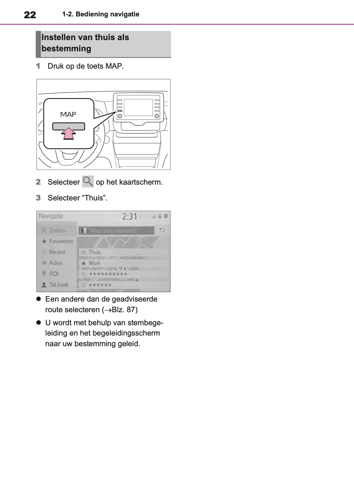 2021-2023 Toyota Yaris Cross/Yaris Cross Hybrid Navigation Manual | Dutch