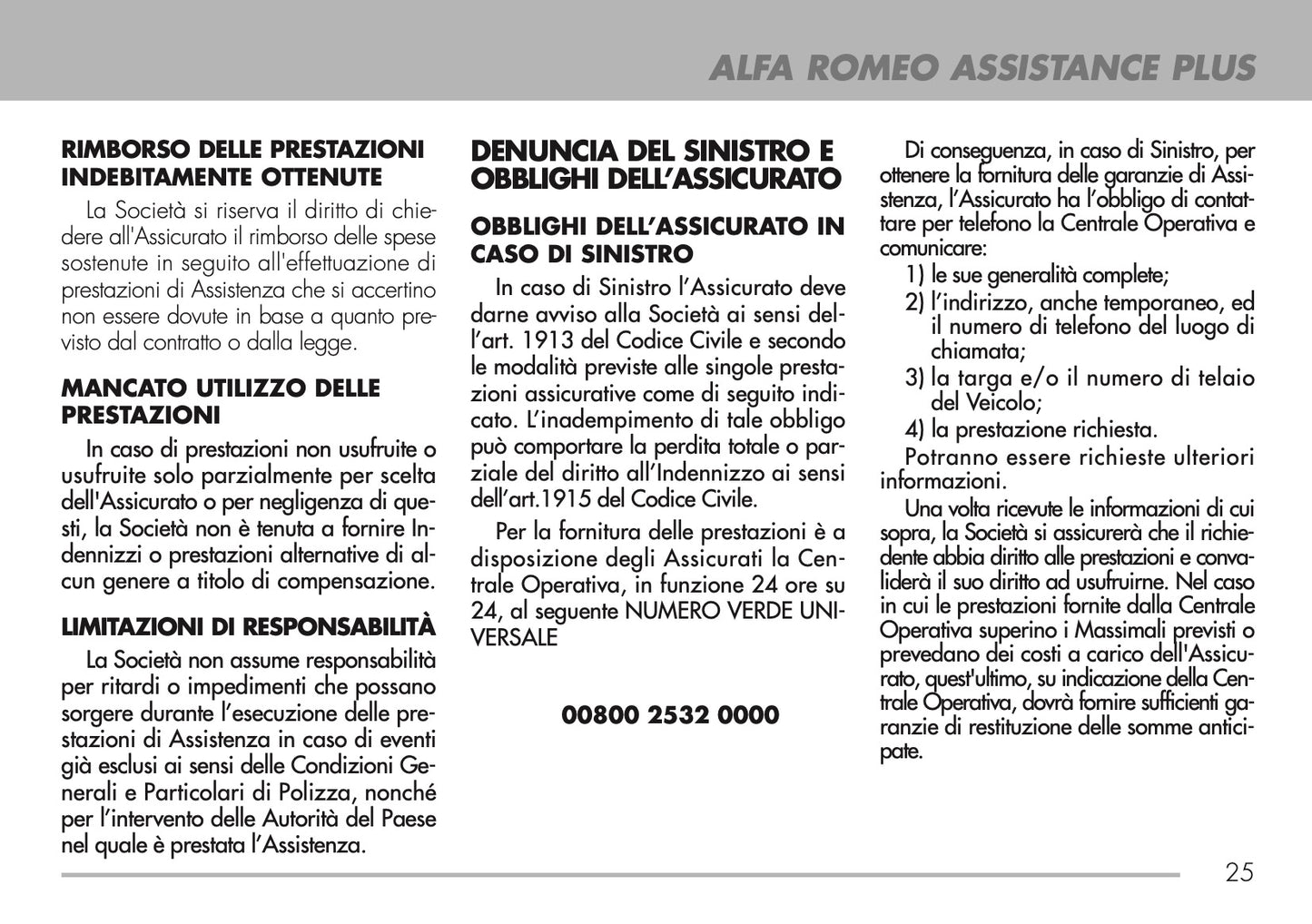 2009-2011 Alfa Romeo Maintenance Book | Italian