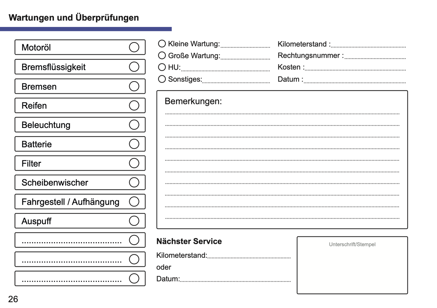 Serviceheft Audi | Deutsch