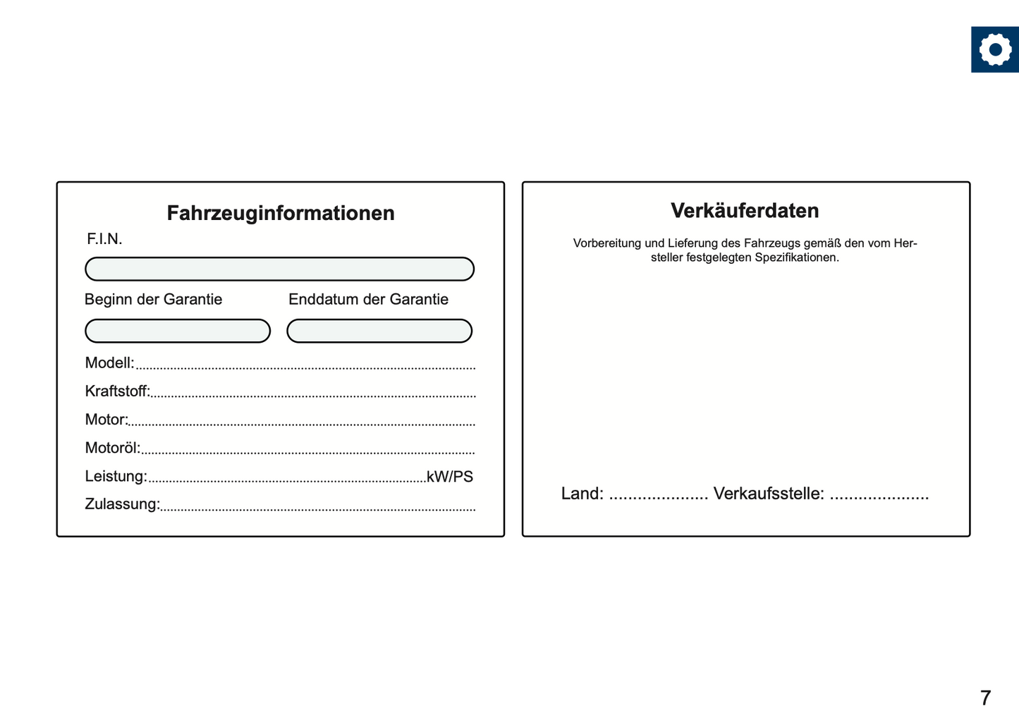 BMW Maintenance Book | German