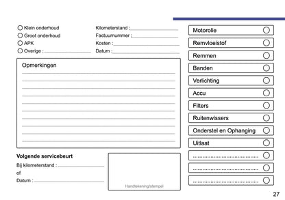 Ford Maintenance Book | Dutch
