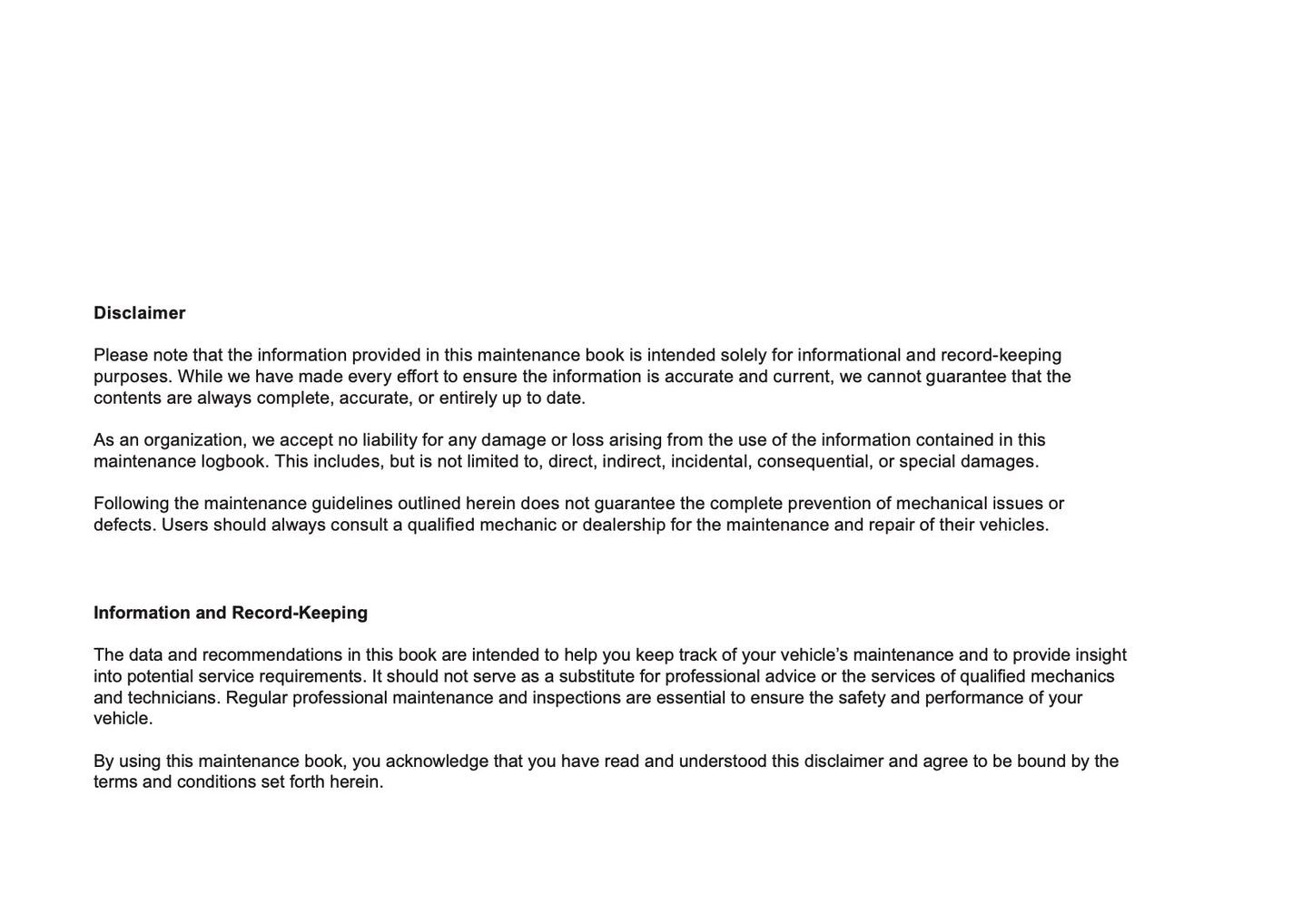 Jeep Maintenance Book | English