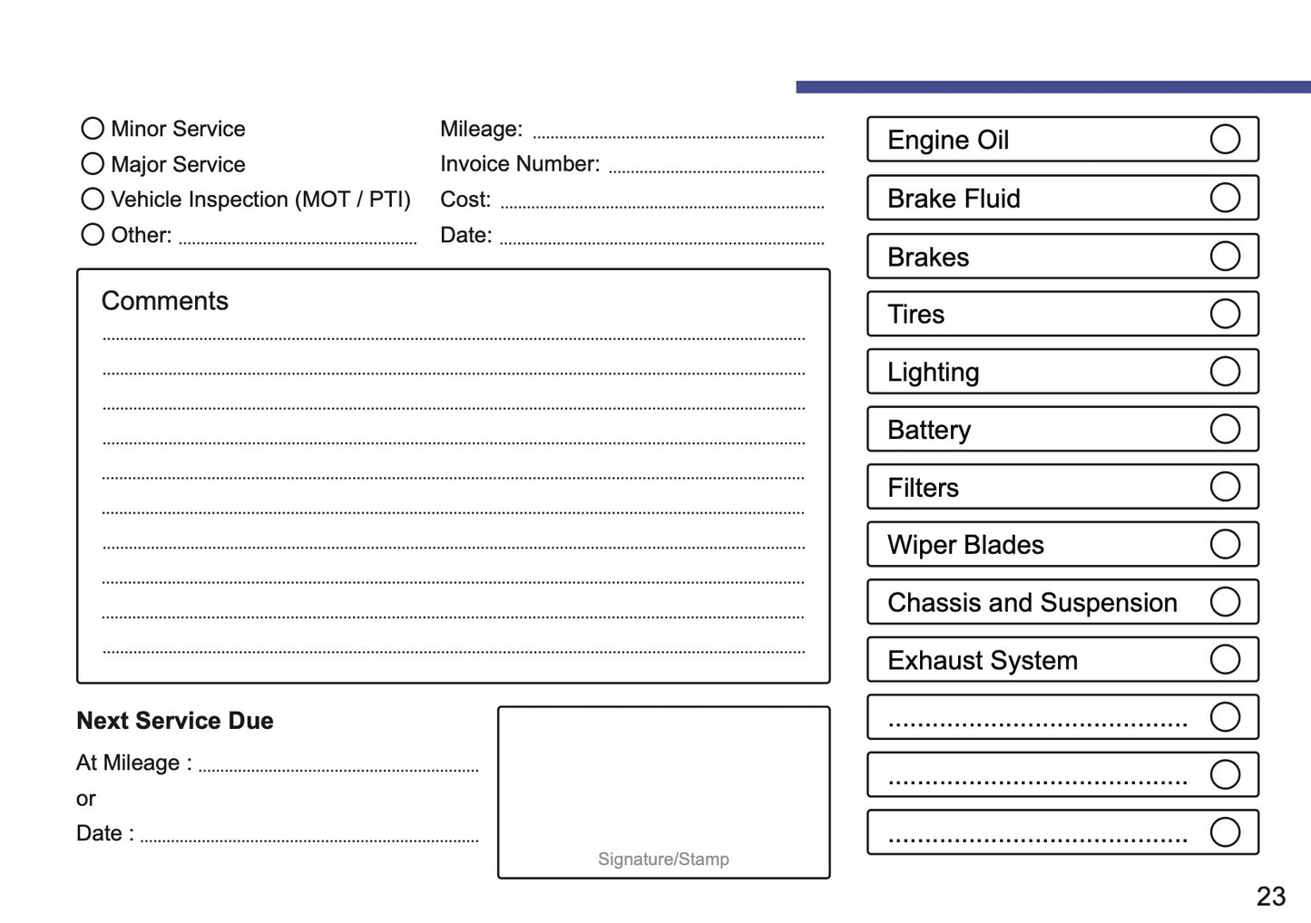 Kia Maintenance Book | English