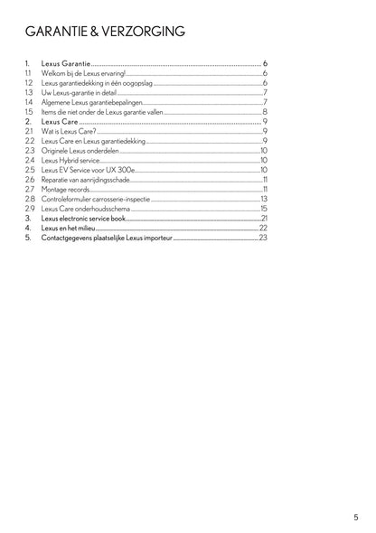 2022 Lexus Maintenance Book | Dutch