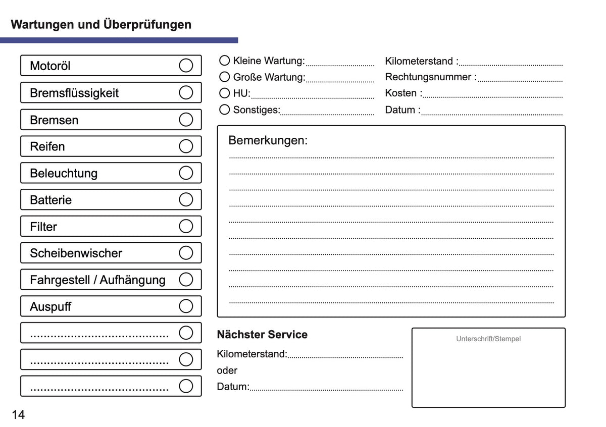 Lexus Maintenance Book | German