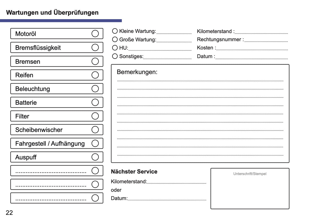 Lexus Maintenance Book | German