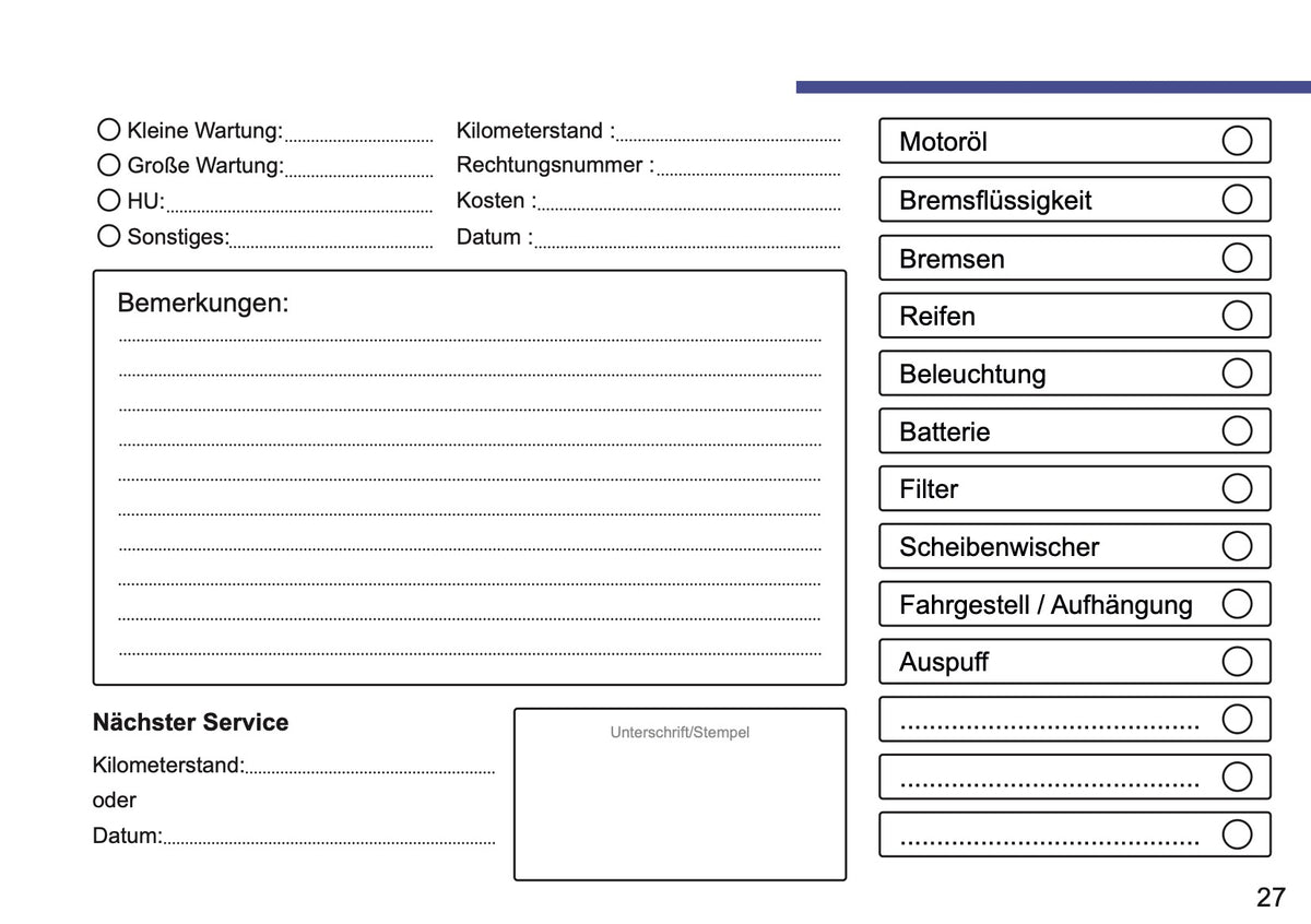 Lexus Maintenance Book | German