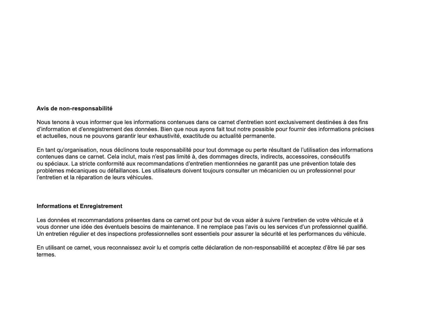 Mercedes-Benz Maintenance Book | French