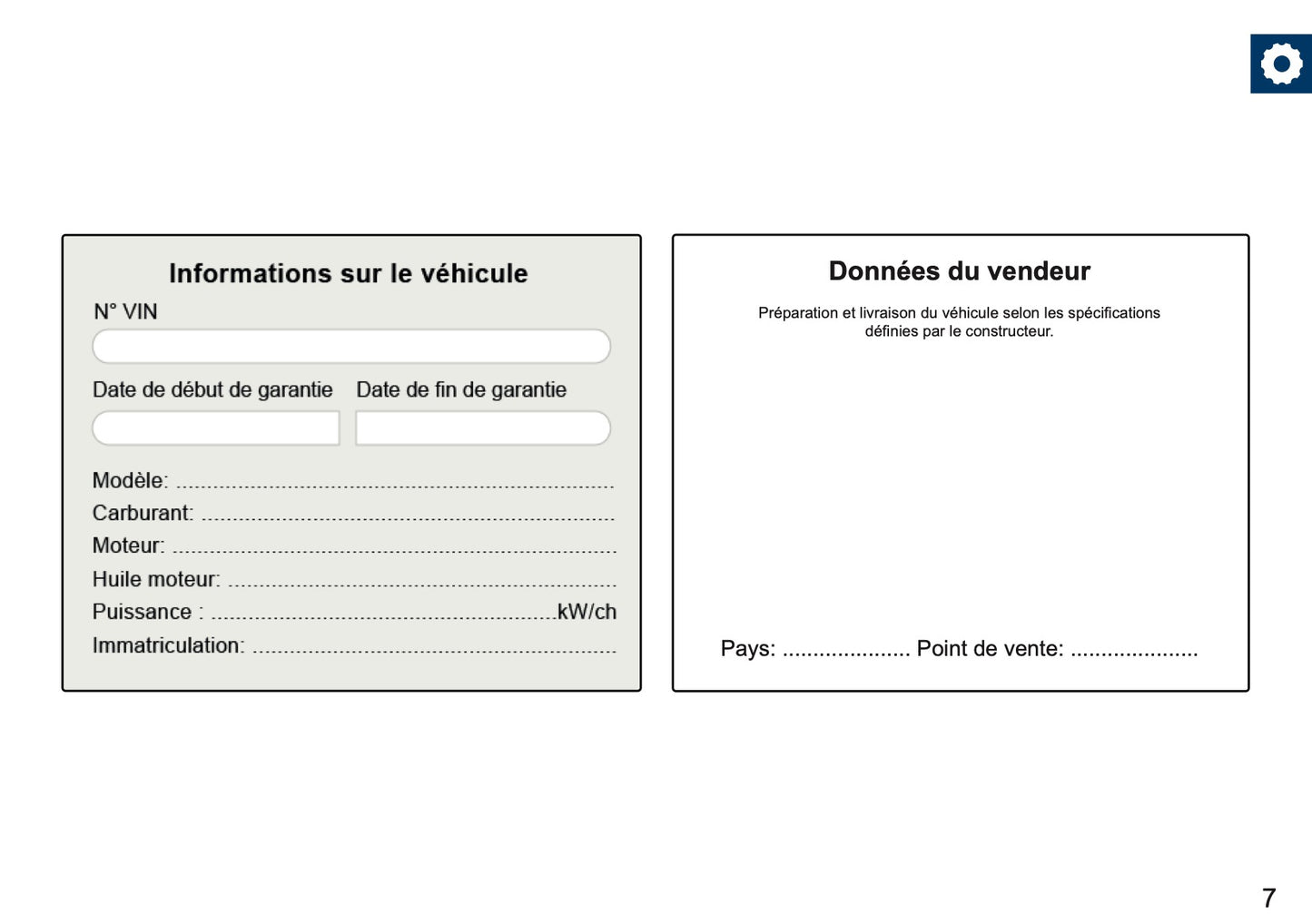 Nissan Maintenance Book | French