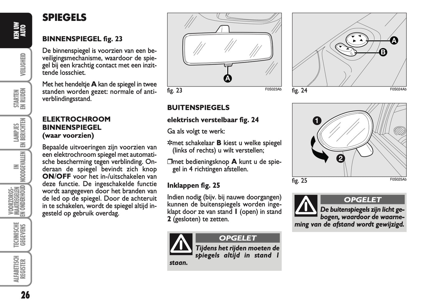 2010-2011 Abarth 500 Owner's Manual | Dutch
