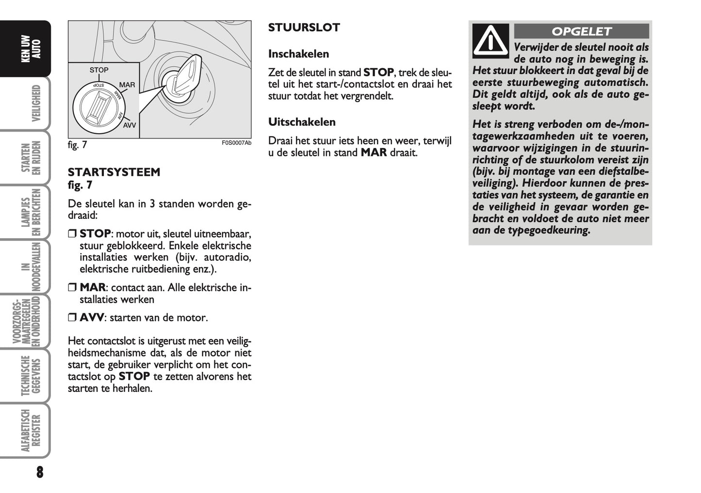 2010-2011 Abarth 500 Owner's Manual | Dutch