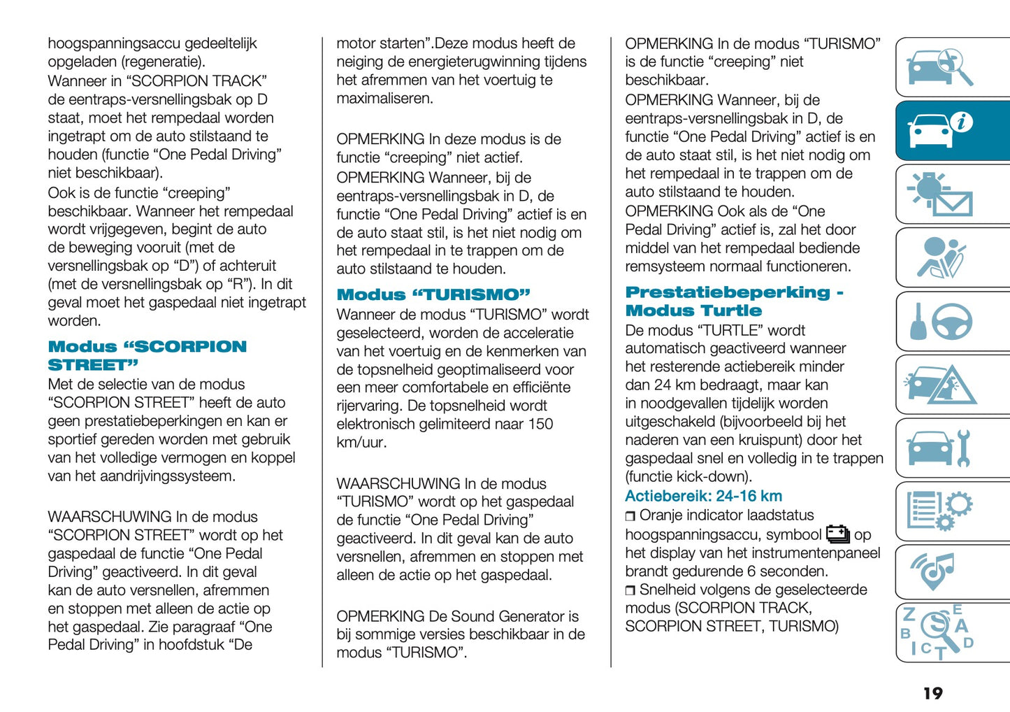 2024-2025 Abarth 500e Owner's Manual | Dutch