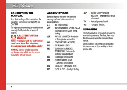 2009-2010 Alfa Romeo 8C Spider Owner's Manual | English