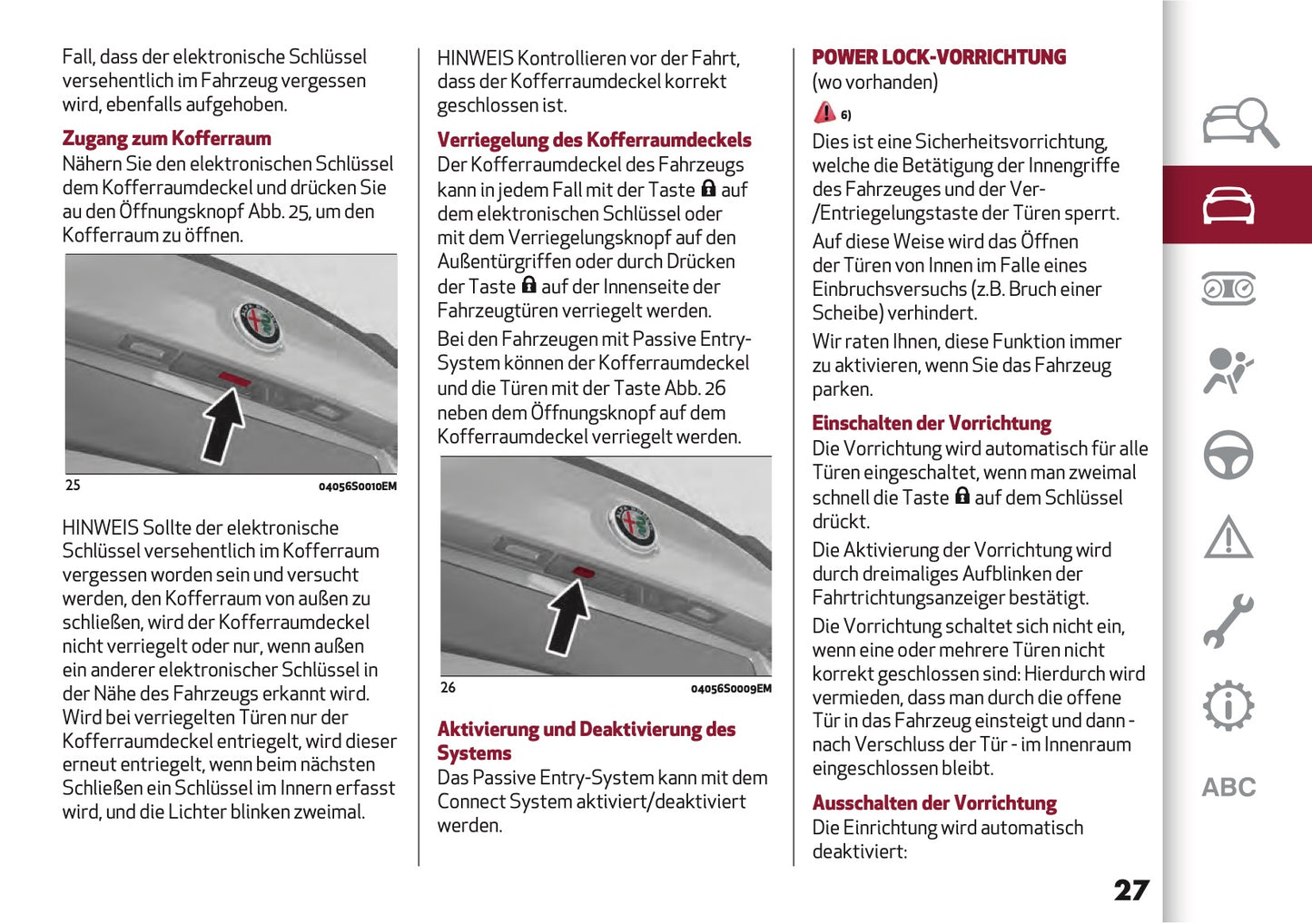 2020-2021 Alfa Romeo Giulia Bedienungsanleitung | Deutsch