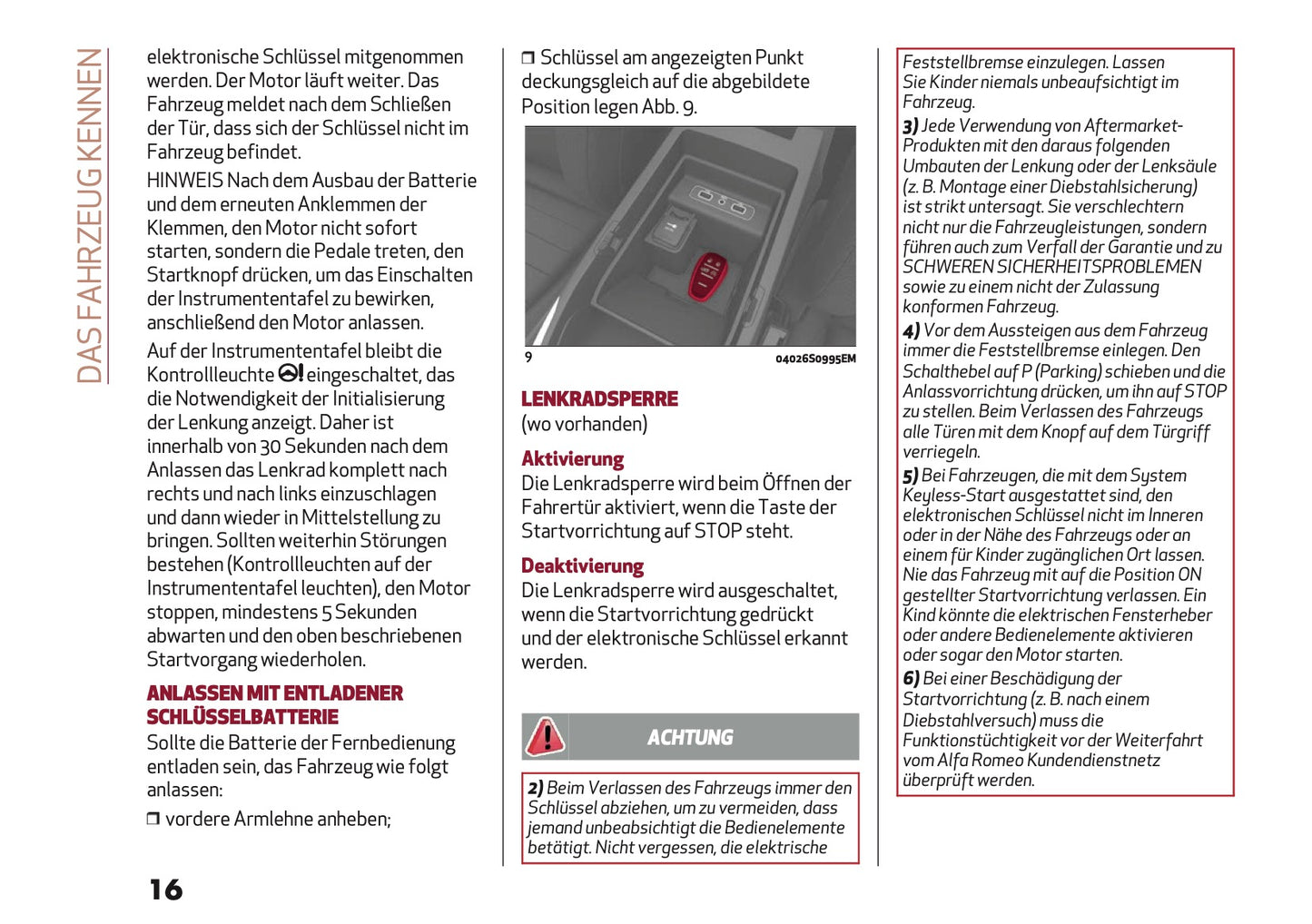 2024-2025 Alfa Romeo Giulia Bedienungsanleitung | Deutsch