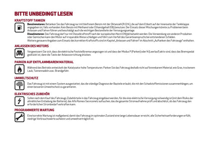 2024-2025 Alfa Romeo Giulia Bedienungsanleitung | Deutsch
