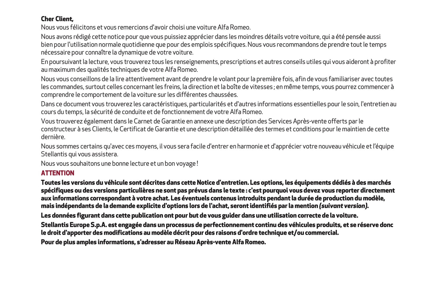 2026 Alfa Romeo Giulia Owner's Manual | French