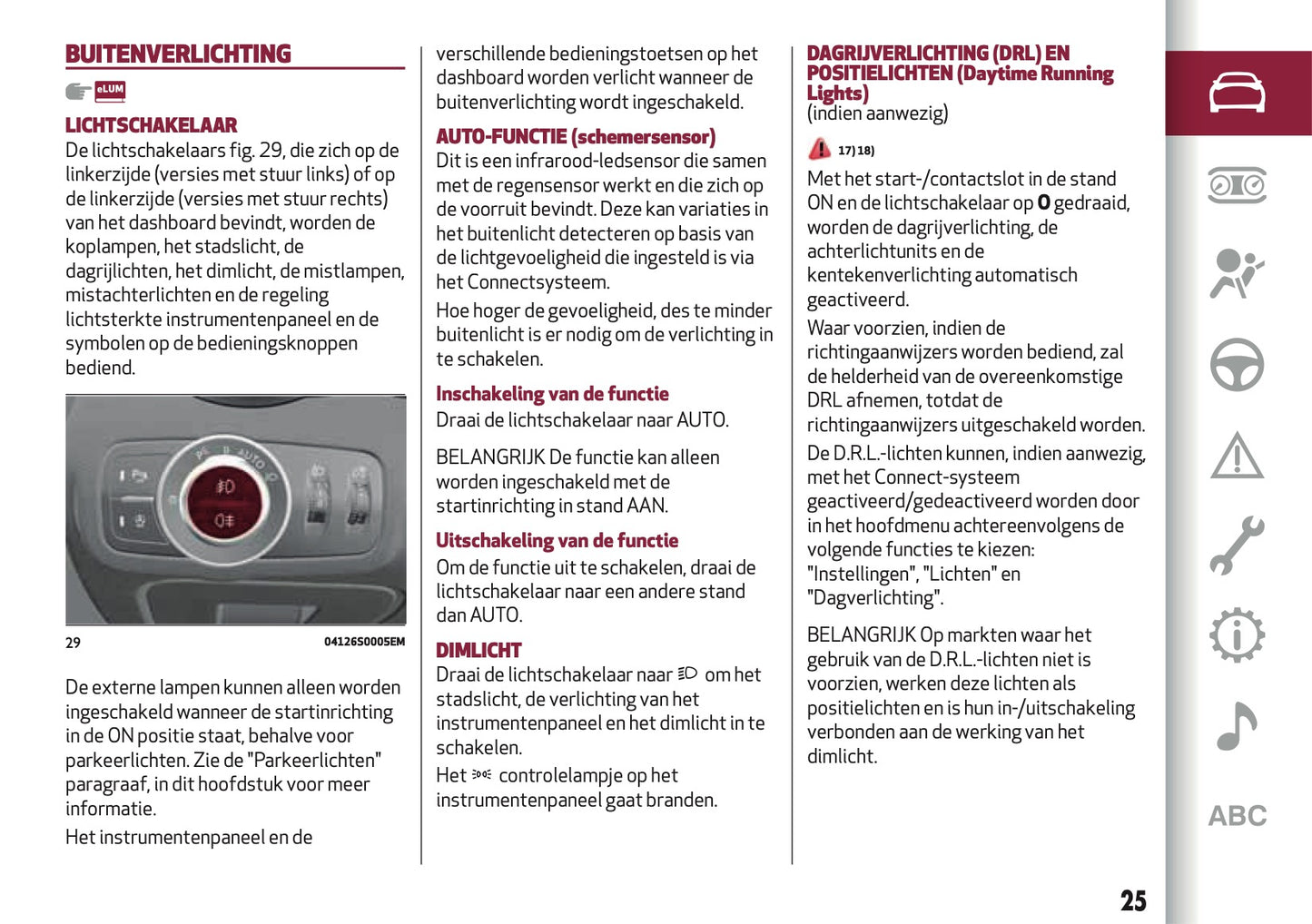 2018 Alfa Romeo Giulia Owner's Manual | Dutch