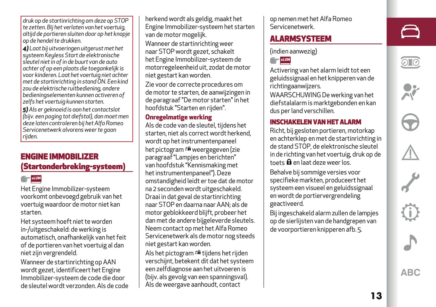 2020 Alfa Romeo Giulia Owner's Manual | Dutch