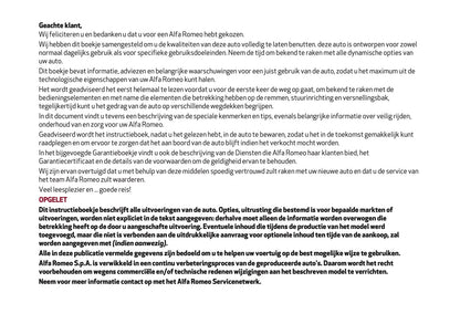 2021-2022 Alfa Romeo Giulia Owner's Manual | Dutch