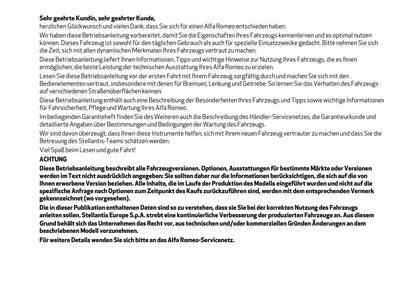 2026 Alfa Romeo Junior Bedienungsanleitung | Deutsch