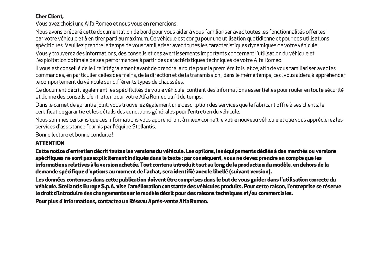 2026 Alfa Romeo Junior Owner's Manual | French