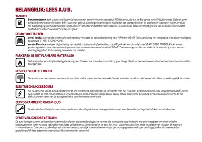 2025 Alfa Romeo Junior Owner's Manual | Dutch