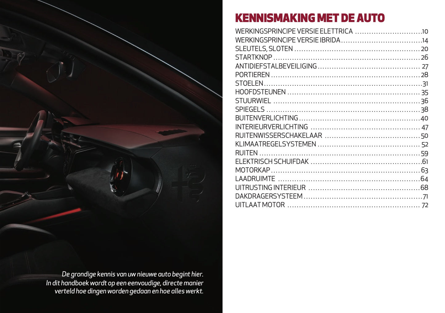 2025 Alfa Romeo Junior Owner's Manual | Dutch