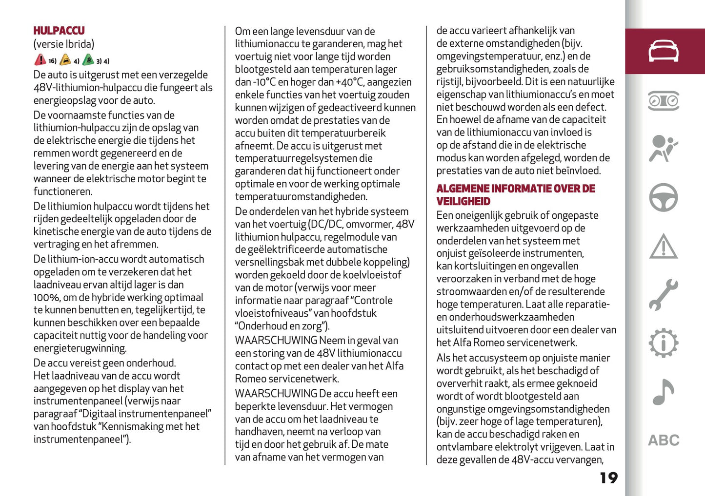 2026 Alfa Romeo Junior Owner's Manual | Dutch