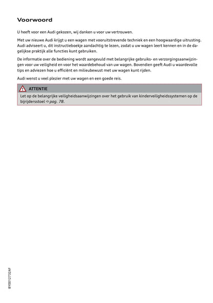 2020-2021 Audi A3 Owner's Manual | Dutch
