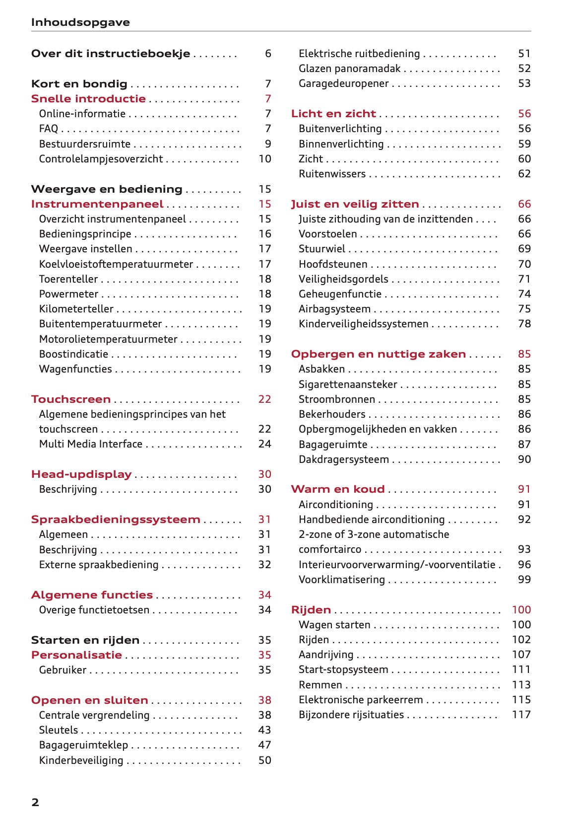 2020-2021 Audi A3 Owner's Manual | Dutch