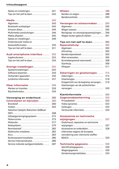2020-2021 Audi A3 Owner's Manual | Dutch